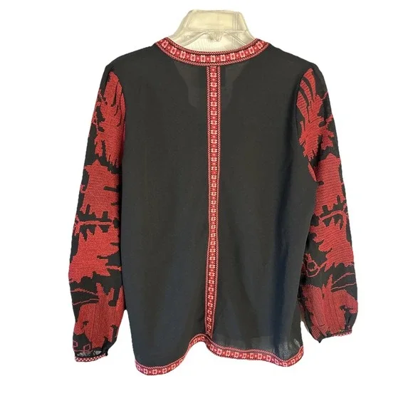 Antropologie Maeve Umbra Embroidered Peasant‎ Top Sz XS - Picture 2 of 6